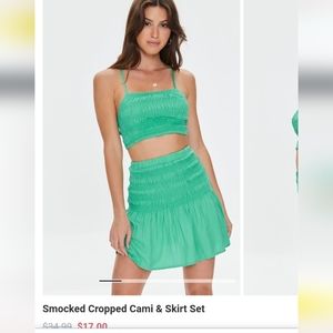 Mustard yellow matching set skirt crop top